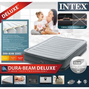 Надувная кровать с насосом Full Comfort-Plush 137*191*33 см INTEX фото 5