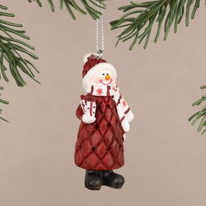 Елочная игрушка Новогодний Модник - Снеговик 9 см, подвеска