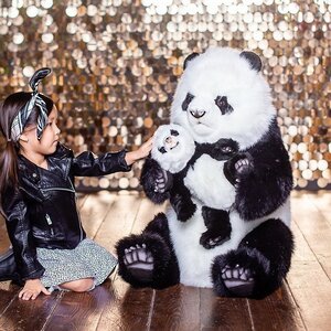 Большая мягкая игрушка Панда с детенышем 80 см