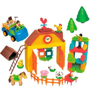 Игольчатый конструктор На ферме 67 элементов Bristle Blocks фото 1