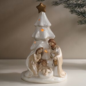 Керамический подсвечник Рождение Иисуса: Сказочная ночь в Вифлееме 18 см EDG фото 2
