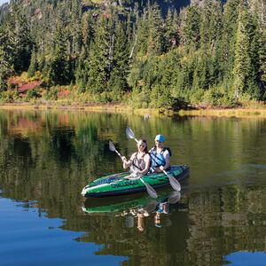 Надувная байдарка Challenger-К2 двухместная 351*76*38 см + насос и весла INTEX фото 4