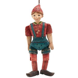 Елочная игрушка-марионетка Пиноккио - Folk Art Collection 19 см, подвеска EDG фото 3