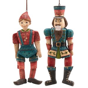 Елочная игрушка-марионетка Пиноккио - Folk Art Collection 19 см, подвеска EDG фото 4