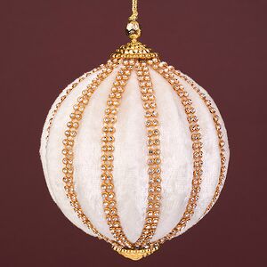 Винтажный елочный шар Regio Terciopelo 10 см белый