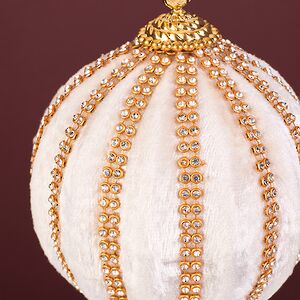 Винтажный елочный шар Regio Terciopelo 10 см белый EDG фото 2