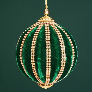 Винтажный елочный шар Regio Terciopelo 10 см изумрудный