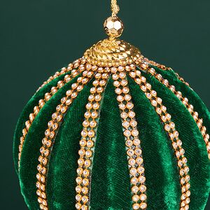 Винтажный елочный шар Regio Terciopelo 10 см изумрудный EDG фото 2