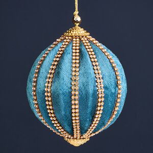 Винтажный елочный шар Regio Terciopelo 10 см бирюзовый EDG фото 1