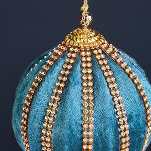 Винтажный елочный шар Regio Terciopelo 10 см бирюзовый EDG фото 2