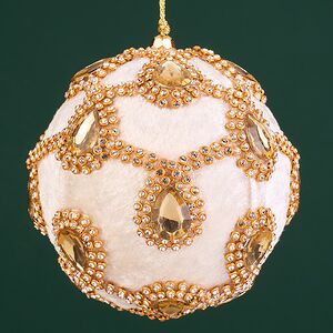 Винтажный елочный шар Regio Pana 10 см бежевый EDG фото 1