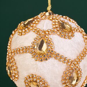 Винтажный елочный шар Regio Pana 10 см бежевый EDG фото 2