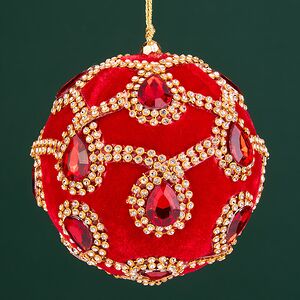 Винтажный елочный шар Regio Pana 10 см красный EDG фото 5