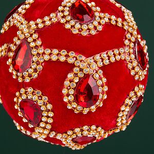 Винтажный елочный шар Regio Pana 10 см красный EDG фото 4