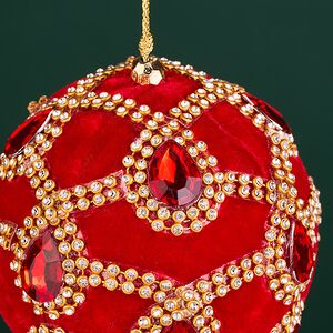 Винтажный елочный шар Regio Pana 10 см красный EDG фото 2