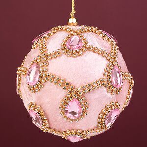 Винтажный елочный шар Regio Pana 10 см розовый EDG фото 5