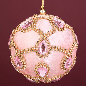 Винтажный елочный шар Regio Pana 10 см розовый EDG фото 1