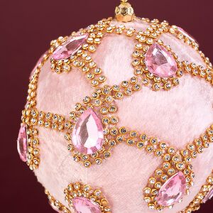 Винтажный елочный шар Regio Pana 10 см розовый EDG фото 2