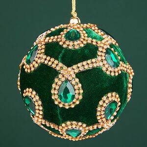 Винтажный елочный шар Regio Pana 10 см изумрудный EDG фото 5