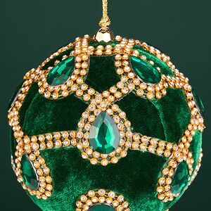 Винтажный елочный шар Regio Pana 10 см изумрудный EDG фото 2