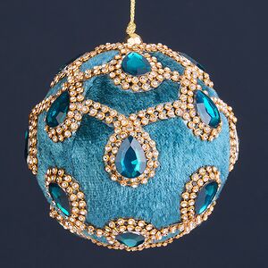 Винтажный елочный шар Regio Pana 10 см бирюзовый EDG фото 1