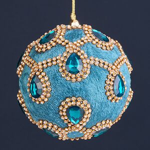 Винтажный елочный шар Regio Pana 10 см бирюзовый EDG фото 4