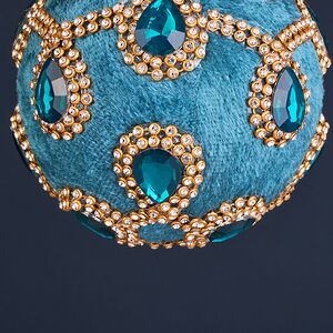 Винтажный елочный шар Regio Pana 10 см бирюзовый EDG фото 3