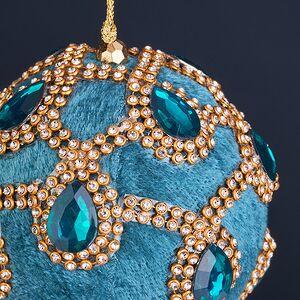 Винтажный елочный шар Regio Pana 10 см бирюзовый EDG фото 2