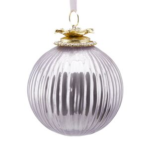 Стеклянный елочный шар Ковент-Гарден 10 см лавандовый