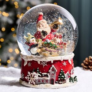 Снежный шар Дед Мороз с Пингвином - Aramengo 20 см