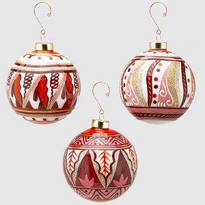 Набор стеклянных шаров Tigrostany 10 см красный, 6 шт