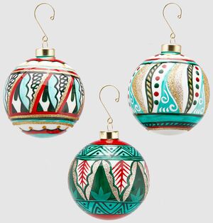 Набор стеклянных шаров Tigrostany 10 см зеленый, 6 шт