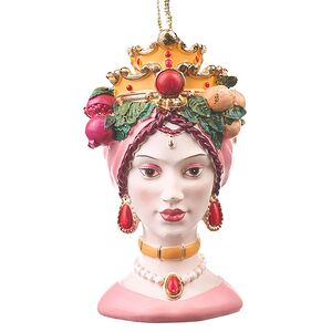 Елочная игрушка Siciliano Dama - Сеньорита Федерика 10 см розовая, подвеска