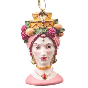 Елочная игрушка Siciliano Dama - Сеньорита Алессия 10 см розовая, подвеска