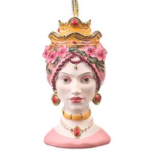 Елочная игрушка Siciliano Dama - Сеньорита Джулли 10 см розовая, подвеска