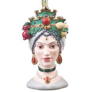 Елочная игрушка Siciliano Dama - Сеньорита Федерика 10 см зеленая, подвеска