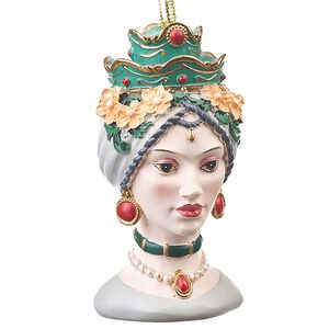 Елочная игрушка Siciliano Dama - Сеньорита Джулли 10 см зеленая, подвеска EDG фото 3