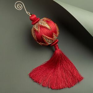 Елочный шар с кисточкой Fereria 28 см красный