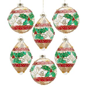 Набор стеклянных елочных игрушек Pietro Rufus 10 см, 12 шт