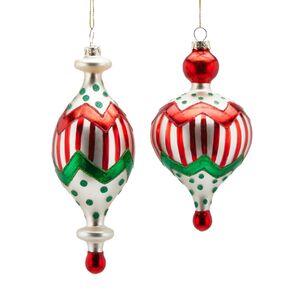 Набор стеклянных елочных игрушек Mirabella Lilu 16 см, 6 шт