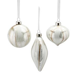 Набор стеклянных елочных игрушек Pearl Florella 8 см, 12 шт EDG фото 1