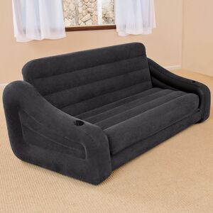 Надувной диван кровать 193*221*66 см черный INTEX фото 4