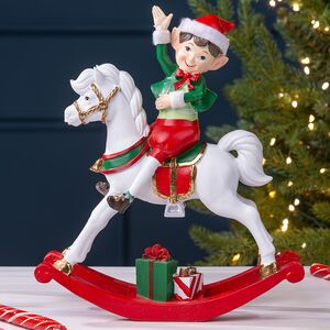 Декоративная фигурка Лошадка-качалка с Эльфом Ронни 23 см
