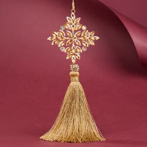 Елочная игрушка Кисть - Снежинка Карлота 21 см амбра