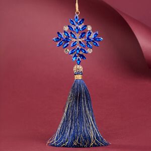 Елочная игрушка Кисть - Снежинка Карлота 21 см синяя