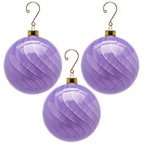Набор стеклянных елочных шаров Grotte 10 см сиреневый, 6 шт