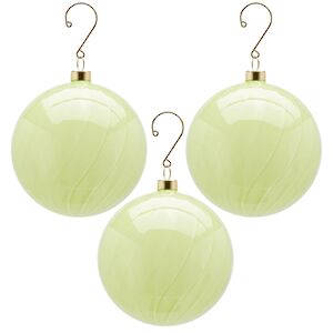 Набор стеклянных елочных шаров Grotte 10 см салатовый, 6 шт