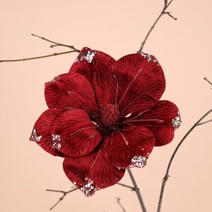 Искусственный цветок Магнолия Marsala Velvet 25 см, клипса Kaemingk фото 1