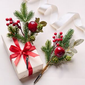 Хвойная ветка Meleto 22 см, 2 шт, на клипсе, ЛИТАЯ 100%