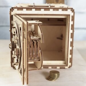 Механический конструктор 3D-пазл Сейф, 20*18 см, 179 эл Ugears фото 6